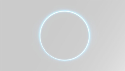 Clean blue neon ring with glowing border on white background for frame © Alehandro