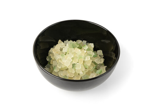 Candied citrus peel isolated. Diced succade from the citron or citrus medica