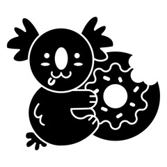 Cute happy koala donut black © Vexels
