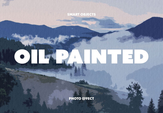 Oil Painted Photo Effect Mockup