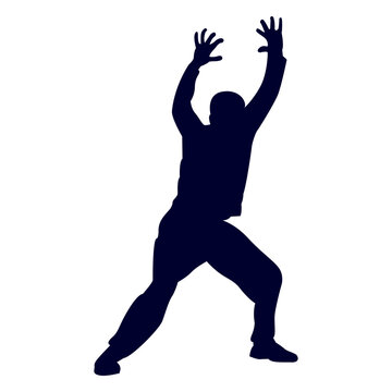 Man handball player people silhouette