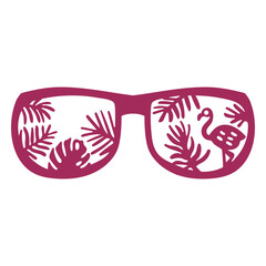 Sunglasses tropical design flat flamingo © Vexels