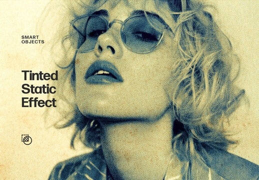 Halftone Tinted Static Effect Mockup