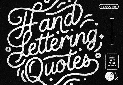 Hand-Lettering Quotes Effect Mockup