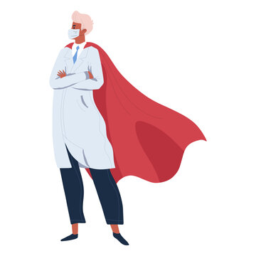 Doctor hero with cape character