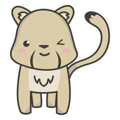 Cute cougar winking flat © Vexels