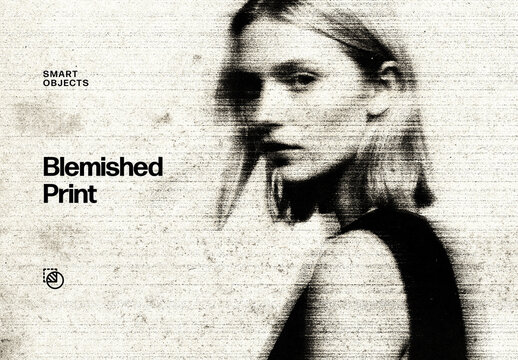 Blemished Print Photo Effect Mockup