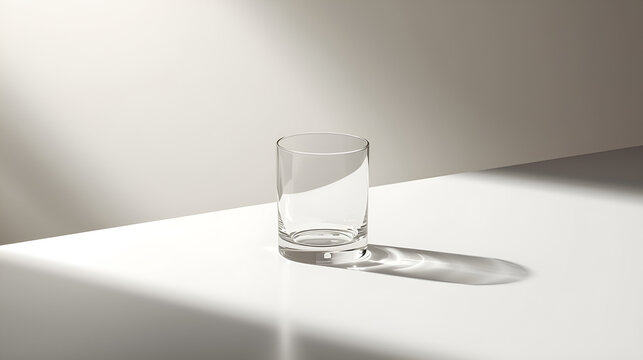 Glass Object with Soft Shadow on Clean Background