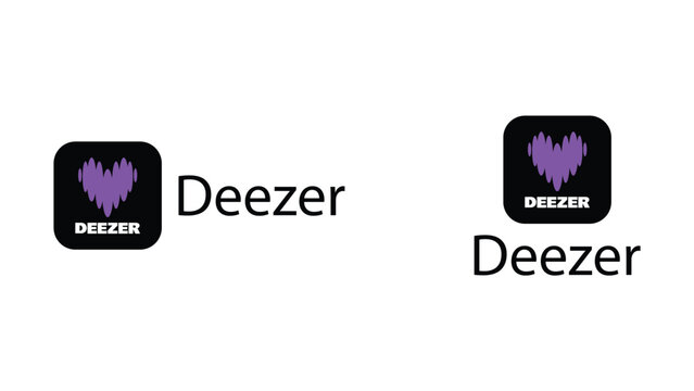 Deezer App Logo with Text on Transparent Background, Editorial Use Only