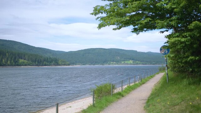  Sunny day with wind at Schluchsee Schwarzwald Black Forest Germany