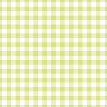 Green gingham plaid seamless pattern with fresh tones and classic grid style, ideal for kitchen textiles, picnic themes, packaging, and natural backgrounds.