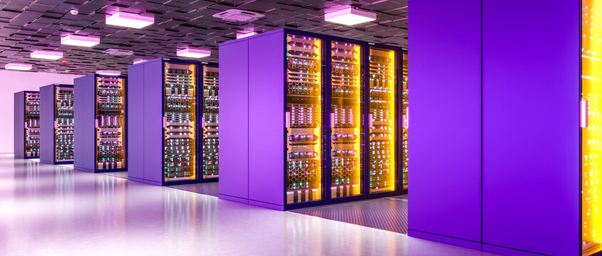 Cloud computing data center 3d background