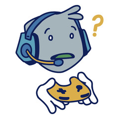 Confused gamer cartoon © Vexels