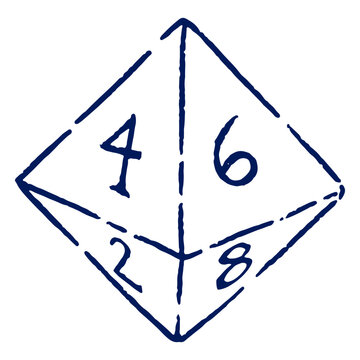 D8 RPG dice stroke