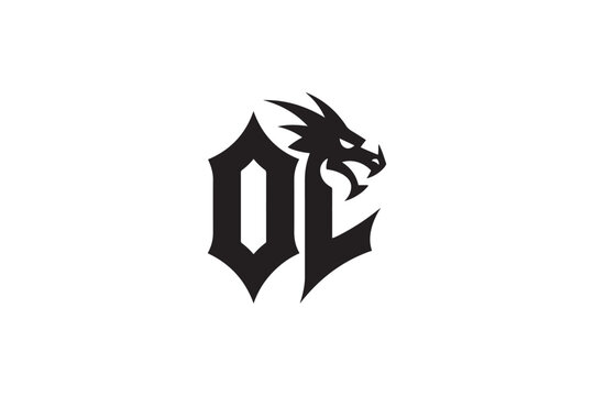 Dynamic ol logo featuring a fierce dragon head symbol