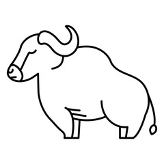 Fototapeta premium Simple african buffalo stroke sideways