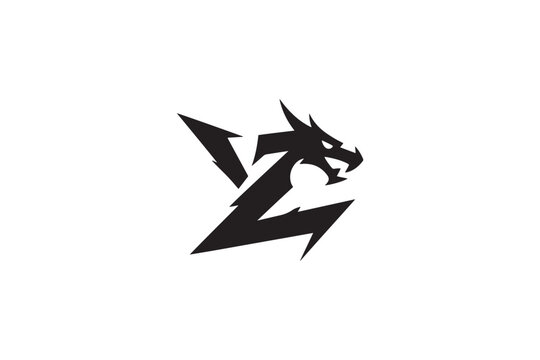 Dynamic yz dragon logo design striking fantasy creature symbol
