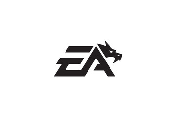Obraz premium Ea logo design features a stylized dragon head integrated into the brand mark