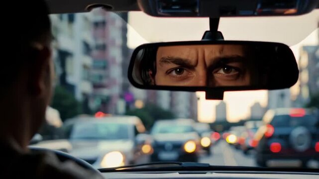 Jesus Christ helps a driver practice patience in heavy traffic as tension turns into calm courtesy. Wheel-and-eyes close-ups and a merge moment create strong everyday mindfulness footage.