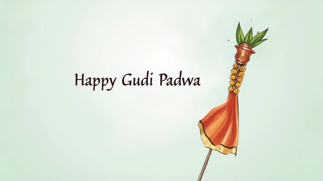 Happy gudi padwa watercolor background. 
