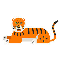 Tiger flat resting © Vexels