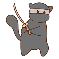 Cute cat ninja animal © Vexels