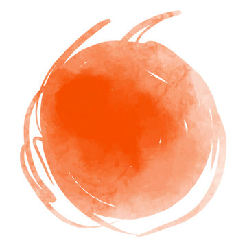 Watercolor orange circle