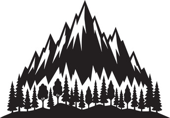 Fototapeta premium Peak Mountain and Forest Silhouettes Design