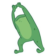 Naklejka premium Yoga cartoon frog stretching