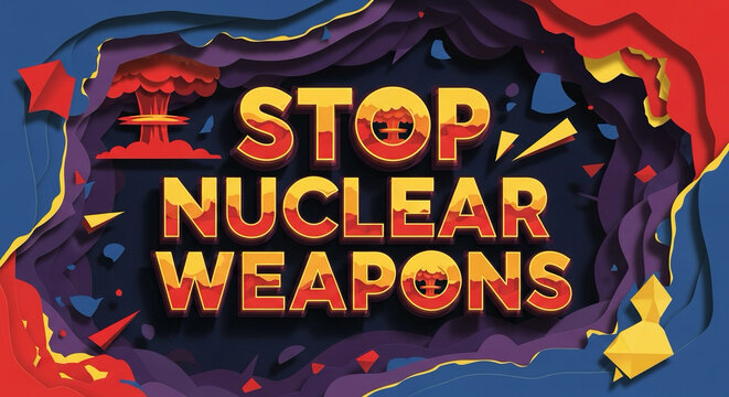 Paper Cut Stop Nuclear Weapons Concept