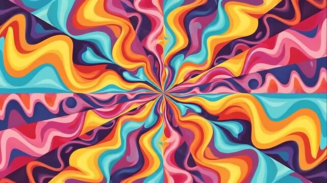 Vibrant colorful abstract psychedelic background design.