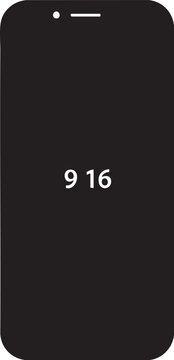 A black smartphone screen displaying the time 9 16