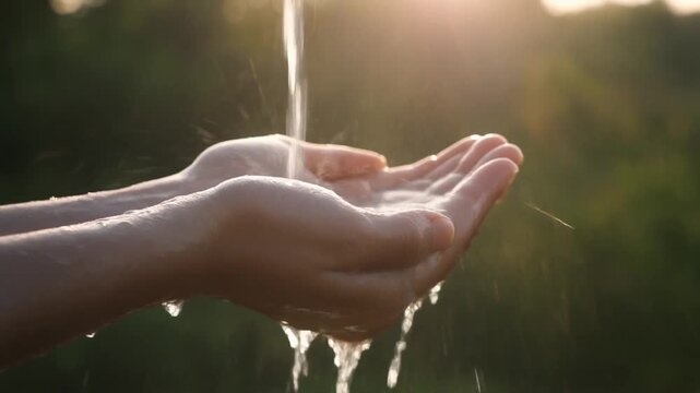 Wasser fliesst &uuml;ber H&auml;nde 