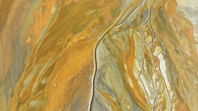 Colorful aerial view of Rio Tinto's earth patterns