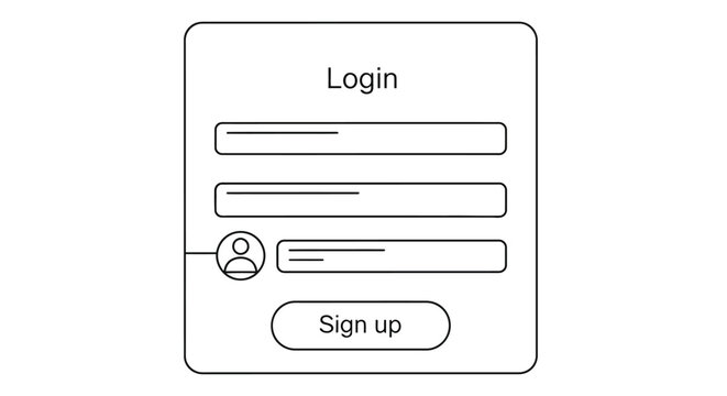 Simple login and signup form interface with username password and button elements