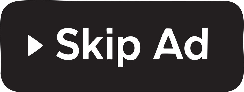 A black button with white text that says skip ad