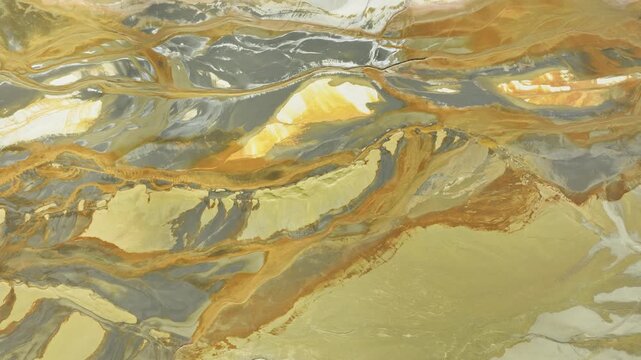 Abstract aerial view of colorful earth patterns