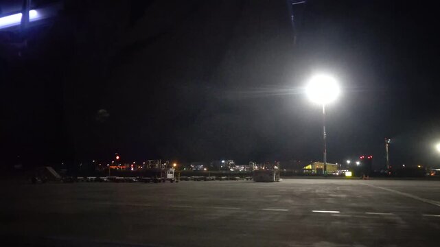 Bucharest, Romania A view from a bus on the tarmac at 
Bucharest Henri Coandă International Airport