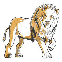 Lion duotone walking © Vexels