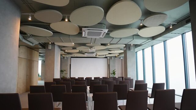 Empty conference hall interior for business presentation