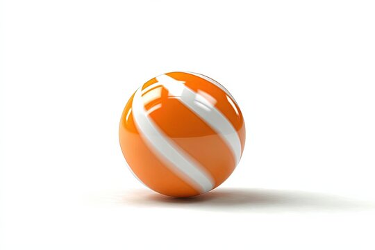 A vibrant orange sphere adorned with spiraling white stripes, symbolizing dynamism, precision, and the power of graphic resources.