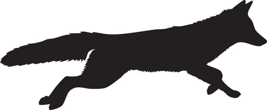 Running fox silhouette