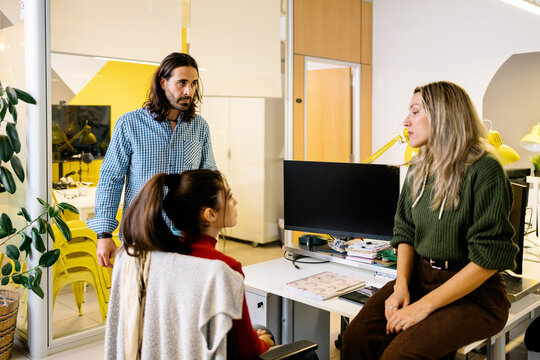 Collaborative team in a modern office workspace