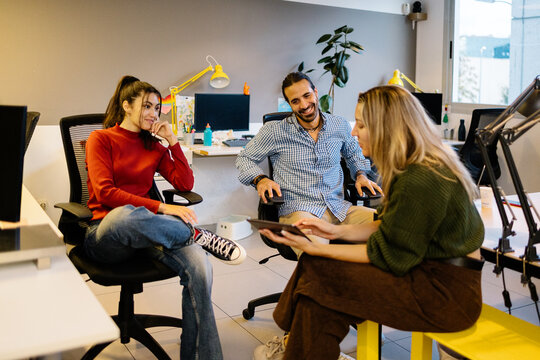 Collaborative office meeting with colleagues