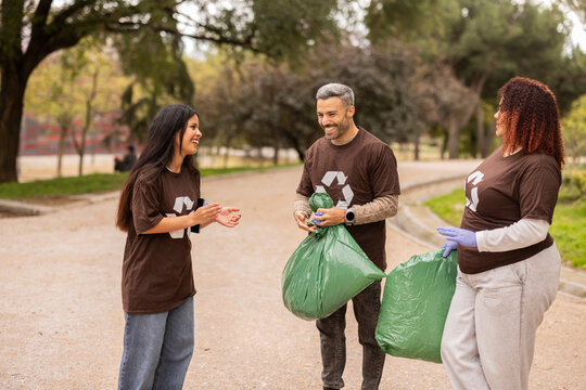 Multiethnic friends participating in eco-friendly activity