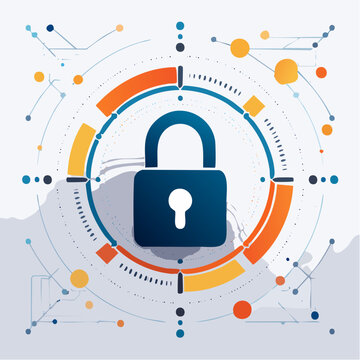 Ic&ocirc;ne de cadenas num&eacute;rique dans interface technologique s&eacute;curis&eacute;e