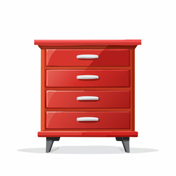 Eine kleine rote Kommode