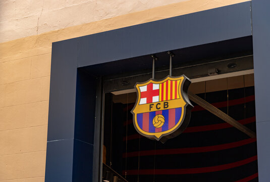 Palma, Mallorca, Spain - July 30, 2025: A picture of a Futbol Club Barcelona store.