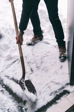 Snow clearing in urban winter aftermath