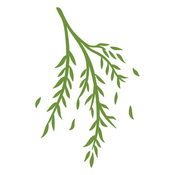 Wall decals with weeping willow leaves